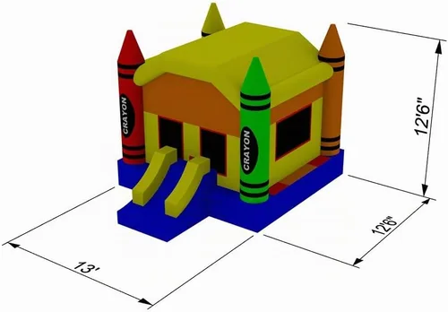 Vista 6 de Casa inflable de saltar de alta calidad creyón rebotante de grado comercial con soplador.