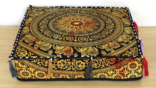 Vista 44 de ICC - Funda de cojín cuadrada grande de algodón con diseño de mandala, funda de almohada hippie, funda de almohada para el suelo con cremallera