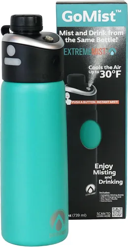 Vista 10 de GoMist - Botella de nebulización y bebida Botella de agua recargable para niebla y sorbo Puerto USB-C de carga rápida Función de niebla de 2