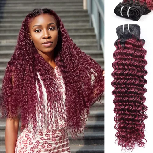 Vista 31 de Manojos de cabello humano ondulado profundo de 12, 14, 16 pulgadas, paquetes de ondas de agua, 100% sin procesar, 10A, cabello humano virgen
