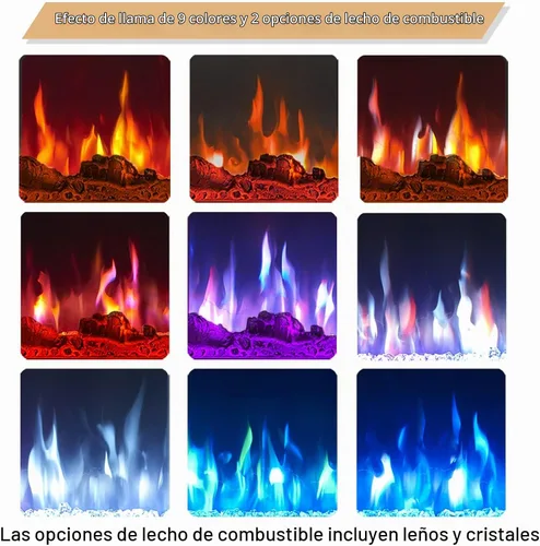 Vista 5 de Efiretric® Grace - Chimenea eléctrica 3 en 1 de 36 pulgadas de ancho (EF449), independiente, montada en la pared, empotrada, efecto de llama de 9