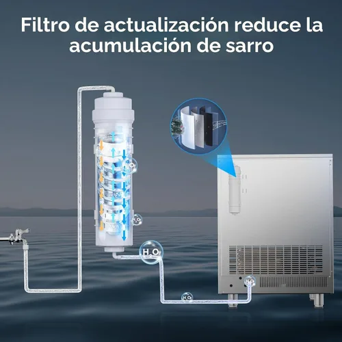 Vista 5 de Mojgar Máquina de hielo comercial, 450 lb/24H, contenedor de almacenamiento