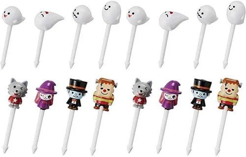 Vista 2 de Torune Food Picks Bento Lunch Accesorios, Obake Ghost Picks