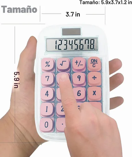 Vista 5 de Calculadora linda, calculadora mecánica (rosa)