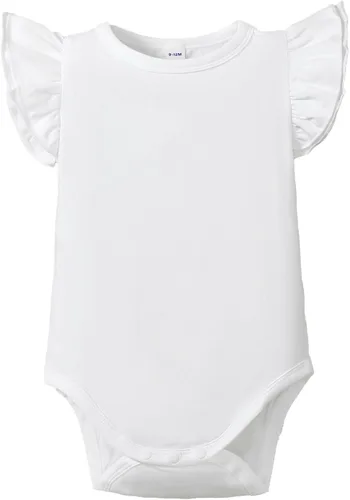 Vista 26 de Magic Park 0-24M Mameluco para bebé niña, traje de una pieza para bebé niña de color sólido, camiseta con volantes para niña, camiseta para bautizo