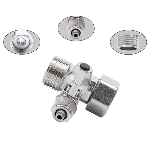 Vista 5 de 1/2" M/F Tee válvula de bola, 1/4" OD Comp adaptador de salida