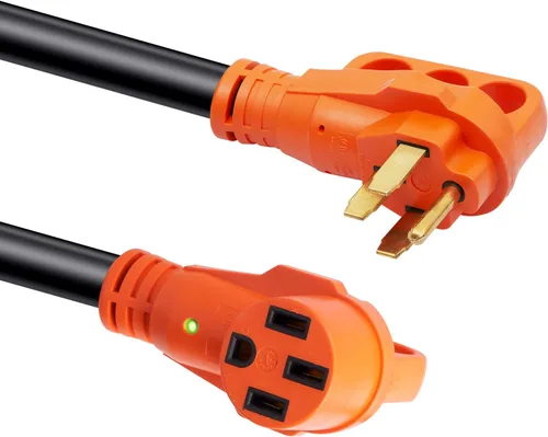 Vista 12 de VEVOR Cable de extensión de 50 amperios para RV, de 15 pies, cable de alimentación para RV resistente STW de calibre 6/3+8/1, enchufe macho NEMA