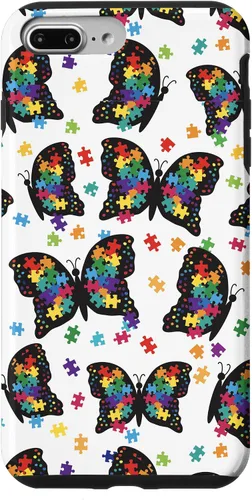 Vista 12 de Funda con patrón de rompecabezas de mariposa para iPhone 17
