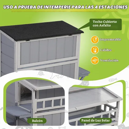 Vista 3 de Almohadilla de calefacción al aire libre para gatos, casa aislada con calefacción, refugio cálido para gatos con cama para mascotas con calefacción