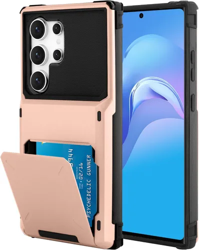 Vista 51 de Funda tipo cartera para Samsung Galaxy S22 con ranura para 2 tarjetas de crédito Funda a prueba de golpes Hybrid Heavy Duty Protection Armor Funda