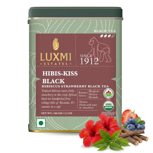 Vista 14 de Luxmi Estates African Rose - Té de rosa orgánico de hibisco (25 bolsas de té), sin cafeína, para desintoxicación, limpieza y digestión, con té