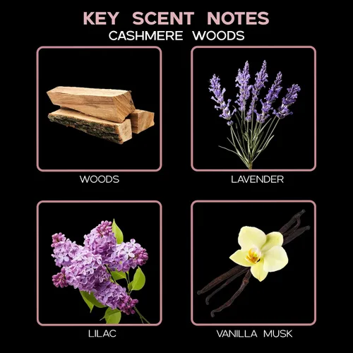 Vista 9 de Cashmere Woods - Repuesto de aceite difusor de varillas con varillas de repuesto una mezcla aromática de madera, lavanda y lila con almizcle