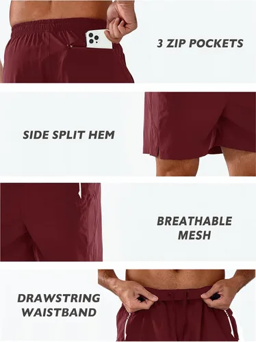 Vista 5 de NORTHYARD Pantalones cortos deportivos para correr para hombre, de 5 pulgadas7 pulgadas, para entrenamiento, gimnasio, tenis, secado rápido