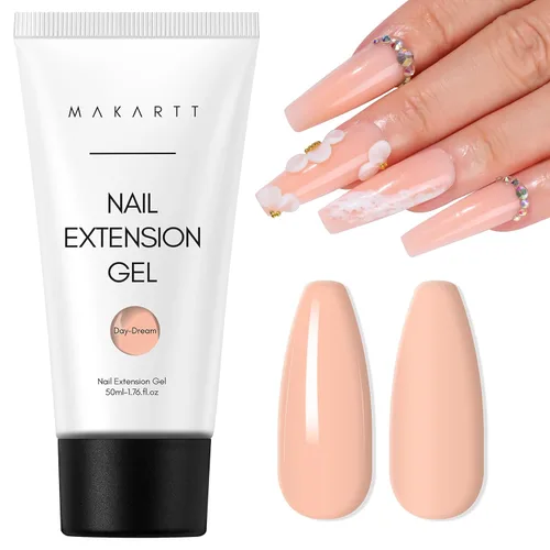 Vista 22 de Makartt Gel de uñas de poligel 50ml, gel constructor para uñas sin hema, rosa y marrón, fortalecedor multifuncional para extensión de uñas, gel duro