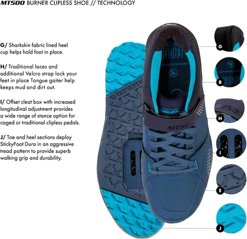 Vista 4 de Endura MT500 Burner Clipless - Zapatillas de bicicleta de montaña