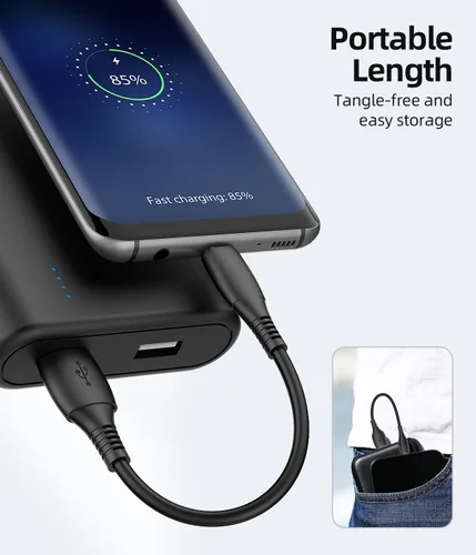Vista 4 de Cable micro USB de 0.5 pies y 6 pulgadas, [3 unidades, 0.5 pies] cargador Android duradero cable corto cable de carga rápida para Samsung Galaxy S7
