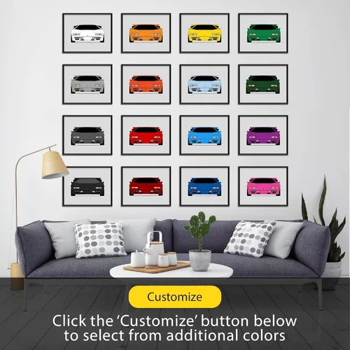 Vista 4 de Custom Car Posters Póster hecho a mano compatible con Chevy Camaro SS 1969 de 1ª generación, decoración de pared, 8 x 10 pulgadas, impresión