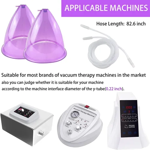 Vista 11 de Copas de vacío para glúteos de 7.1 fl oz y 6.1 fl oz, accesorios para máquinas de ventosas de terapia al vacío, ventosas XL de 9.4 pulgadas y 8.26