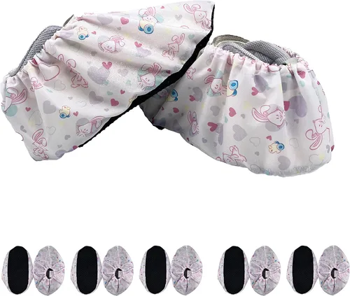 Vista 7 de 5 pares de fundas para zapatos para niños, reutilizables, antideslizantes, lavables, a prueba de polvo, duraderas, cubiertas para botas impermeables