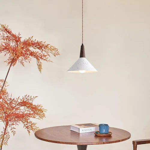 Vista 3 de Modern Solid Wood Pendant Light Fixtures Industrial Metal Hanging Lamp Nordic Adjustable Height Pendant Lighting for Kitchen Sink Bar Office Dining