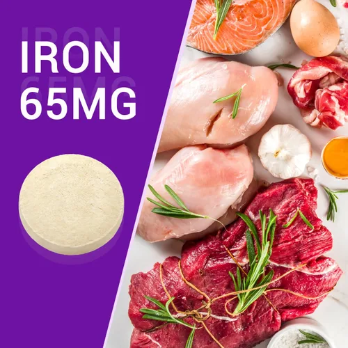 Vista 7 de Heivy Sulfato ferroso 325 mg con vitamina C 100 mg, 240 tabletas veganas