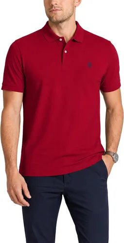 Vista 44 de Polo de piqué de algodón sólido para hombre con pequeño Pony Gris jaspeado