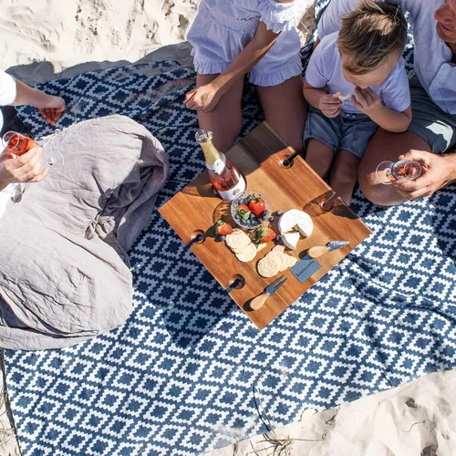 Vista 8 de Komorebi Manta de picnic extra grande – 78 x 59 pulgadas – Manta impermeable para exteriores, plegable y portátil a prueba de arena, tapete de viaje