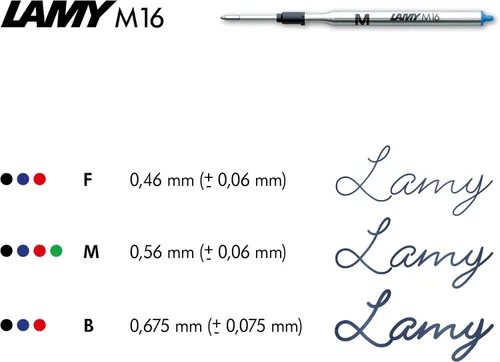 Vista 2 de Lamy Recambio de bolígrafo M16 con gran capacidad, metal - Recambio original para todos los modelos de bolígrafo - Indeleble - Ancho de línea medio