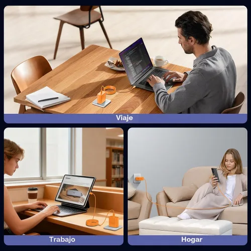 Vista 7 de Cargador USB C súper rápido de 60 W, cargador tipo C, bloque de carga rápida para teléfono Android con cable de carga rápida USB C de 10 pies
