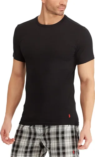 Vista 4 de Polo Ralph Lauren Camisetas Interiores de Cuello Redondo de Algodón Ajustadas para Hombre, Paquete de 3