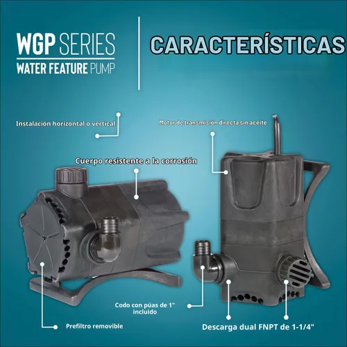 Vista 3 de Little Giant WGP-65-PW 115V, 1900 GPH Dual Discharge Waterfall/Pond Pump
