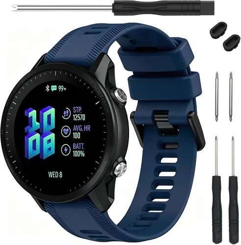 Vista 8 de Correa para reloj Garmin Forerunner 955 - Reemplazo de silicona Verde militar