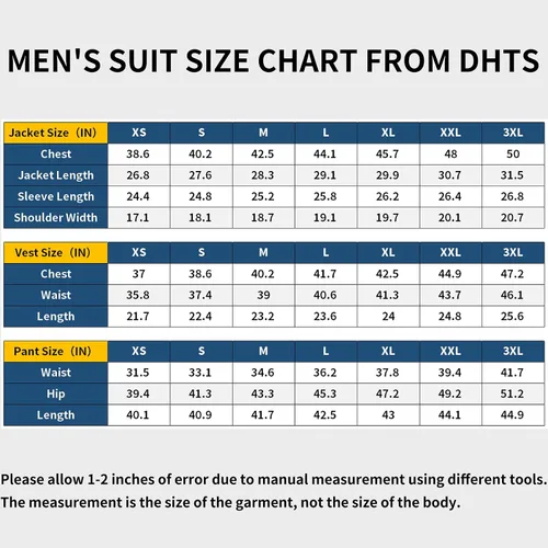 Vista 3 de Men Suit 3 Piece Set Slim fit Tuxedo Suits for Business Wedding Prom Suits