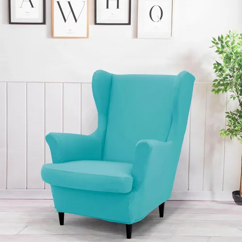 Vista 18 de Morbuy Funda para silla Wingback, 2 piezas, lavable, elástica, con respaldo de ala, fundas para silla con brazos para sala de estar, dormitorio