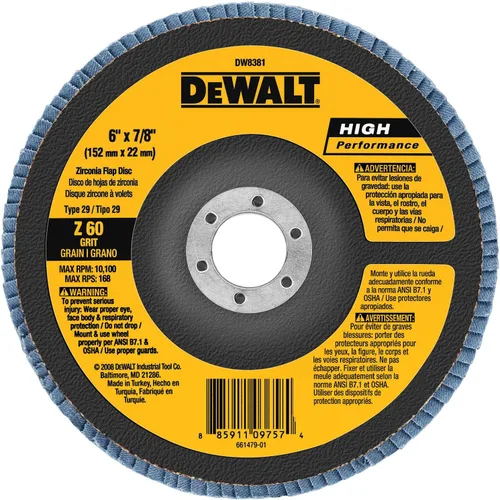 Vista 2 de DEWALT DW8380 Disco de aleta tipo 29 Hp de 6 pulgadas x 7/8 pulgadas 40G