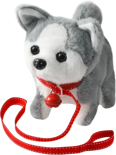 Vista 7 de KSABVAIA Juguete de Peluche Golden Retriever Cachorro Perro Electrónico Interactivo - Camina, Ladra, Mueve la Cola, se Estira, Compañero Animal