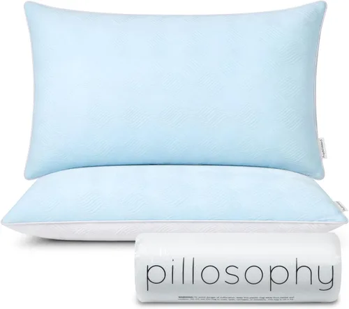 Vista 11 de pillosophy Almohada Loft ajustable original • Relleno de espuma viscoelástica triturada con gel • Funda refrescante lavable de doble cara • Perfecto