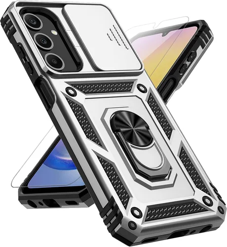 Vista 10 de Funda para Samsung Galaxy A25 5G con cubierta deslizante para cámara, protector de pantalla HD [grado militar de 16 pies probada en caídas] Soporte