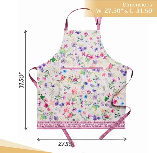 Vista 899 de Maison d' Hermine Delantales para mujer con bolsillo, 100% algodón (27.50 x 31.50 pulgadas)