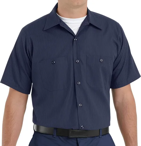 Vista 5 de Red Kap - Camisa de trabajo industrial para hombre, ajuste regular, manga corta