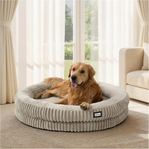 Vista 10 de BALANCE Cama para gatos, cama redonda lavable para gatos de interior, cama de felpa súper suave de piel sintética para cachorros y gatitos con parte