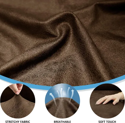 Vista 71 de Fundas para Sillón de 2 Piezas con Cojín en T, Fundas de Aspecto de Cuero para Sofá, Fundas para Sillas, Protector de Muebles Elástico, Funda