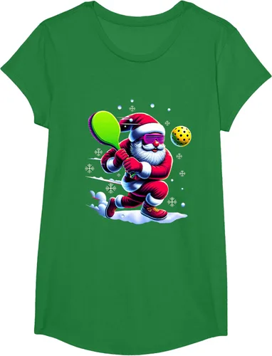 Vista 38 de Pickle Ball Navidad Santa Deporte Jugador Padel Raqueta Snow Camiseta Negro