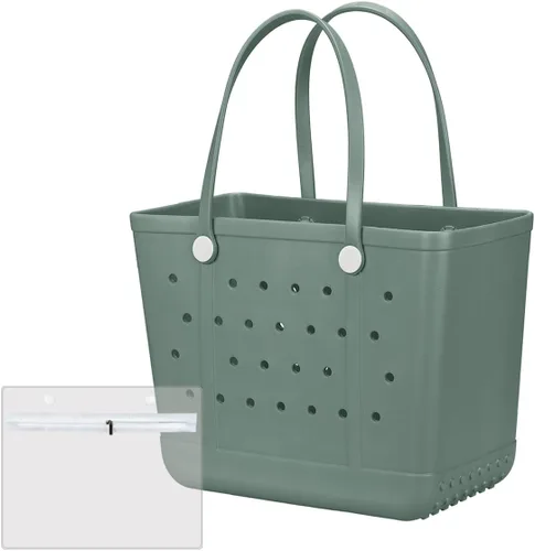 Vista 17 de Extra Large Rubber Beach Bag Tote Bag for Women Waterproof Bag Almendra