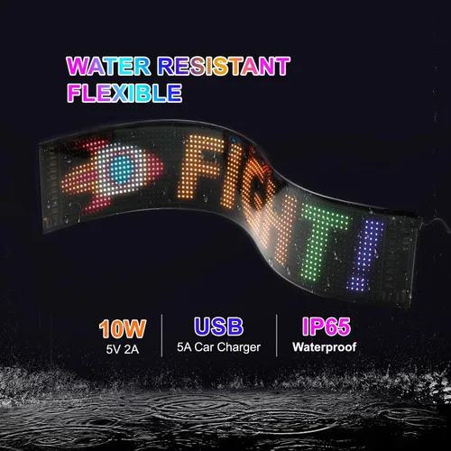 Vista 4 de Letrero LED programable de desplazamiento – Tablero de visualización a todo color con control de aplicación Bluetooth – Patrones personalizados