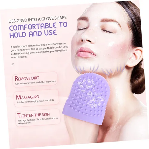 Vista 3 de FRCOLOR Cepillo de limpieza facial suave Cepillo facial de silicona Limpieza profunda Depurador de poros profundos Herramienta de lavado facial