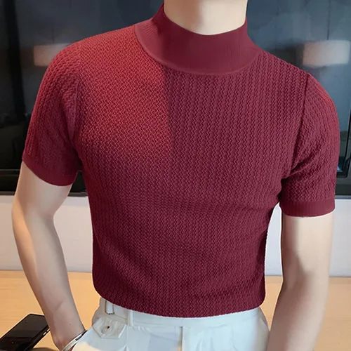 Vista 5 de Mens Thermal Turtleneck Fleece Lined Compression Shirt Mock Turtle Neck Short Sleeve Base Layer Pullovers Sweater Tops