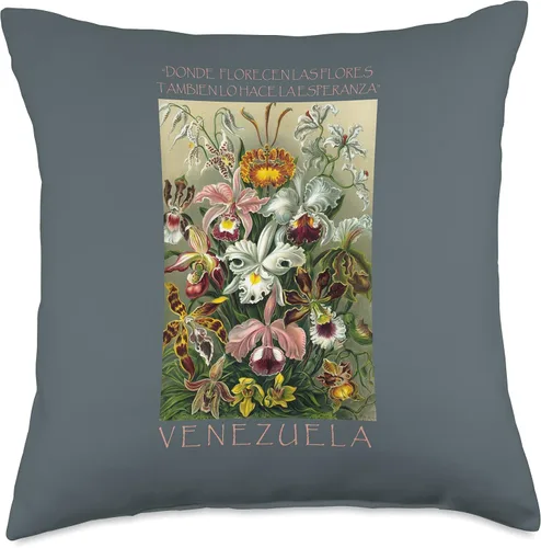 Vista 4 de Venezuela Best Gifts Ideas Venezuela Flor Nacional Orquidea - Almohada de 16.0 x 16.0 in, multicolor