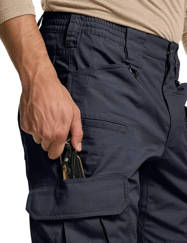 Vista 6 de CQR Pantalones tácticos para hombre, resistentes al agua, pantalones cargo Ripstop, ligeros EDC trabajo, senderismo, ropa para exteriores