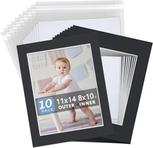 Vista 13 de Paquete de 10 tableros de respaldo solamente – Tablas de base blancas sin cortar de 11 x 14 pulgadas, sin ácidos y con núcleo blanco, ideal